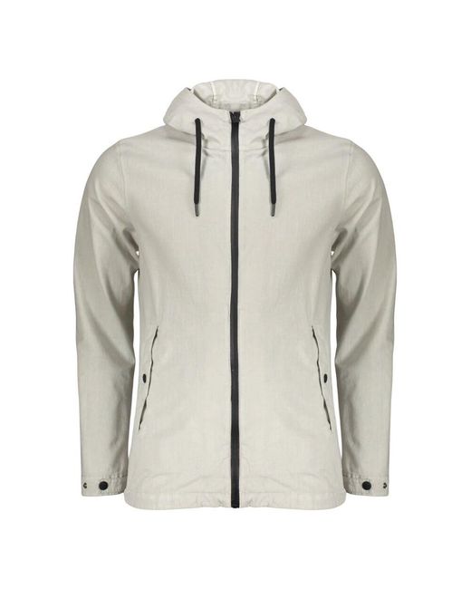 Herno Wasserabweisende Leinenjacke Mit Kapuze in Gray für Herren