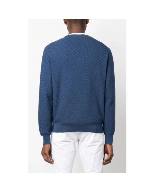 Brioni Blue Round-Neck Knitwear for men