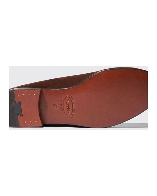 Scarosso Klassischer brauner wildleder-loafer in Brown für Herren