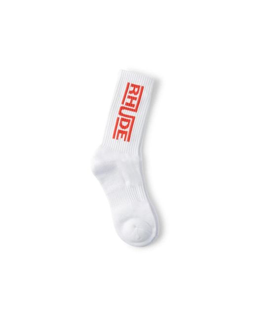 Rhude White Socks for men