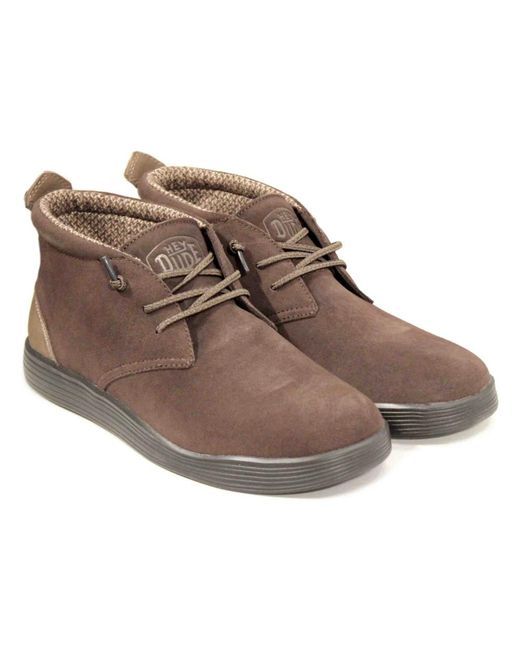 HeyDude Brown Lace-Up Boots for men