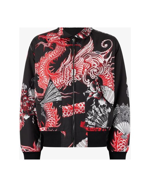 Roberto Cavalli Dragon Reversible Bomber Jacket in het Black voor heren