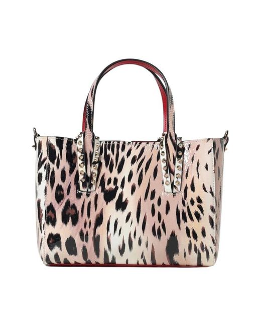 Christian Louboutin Black Leopard Patent Tote Tasche