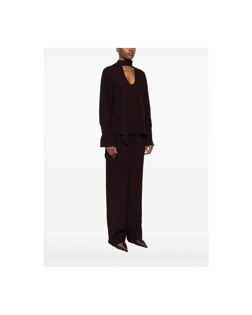 Raquel Diniz Overhemden ,Rood ,Bordeaux Blouse Met Lavallière Kraag in het Black