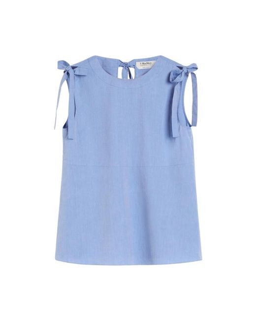 Max Mara Blue Sleeveless Tops