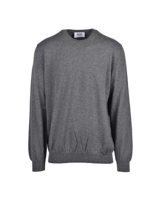 Alpha Studio Pullover Girocollo in Gray für Herren