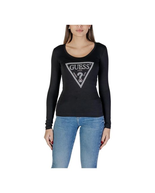 Long Sleeve Tops di Guess in Black
