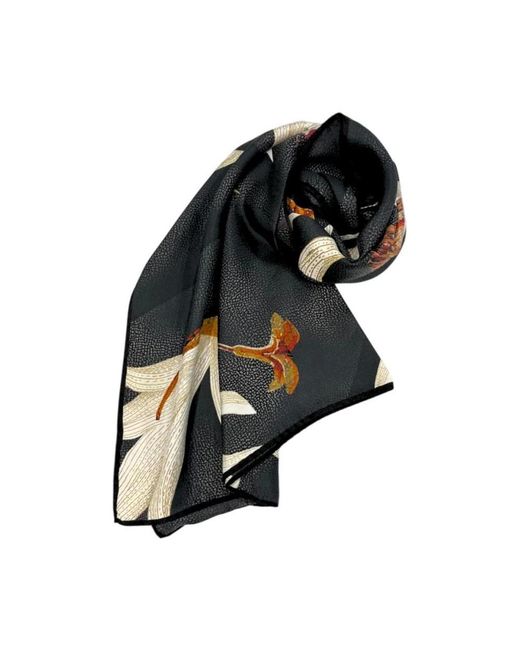 Borbonese Black Silk Scarves