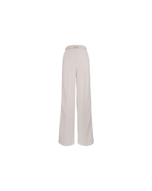 Elisabetta Franchi White Wide Trousers