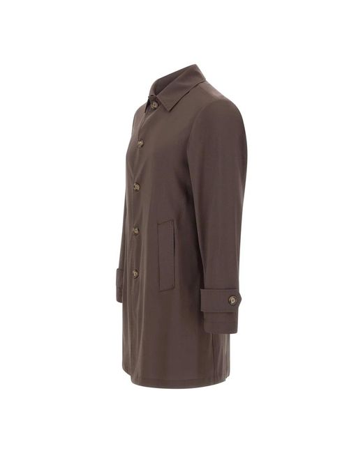 Barba Napoli Brown Single-Breasted Coats for men