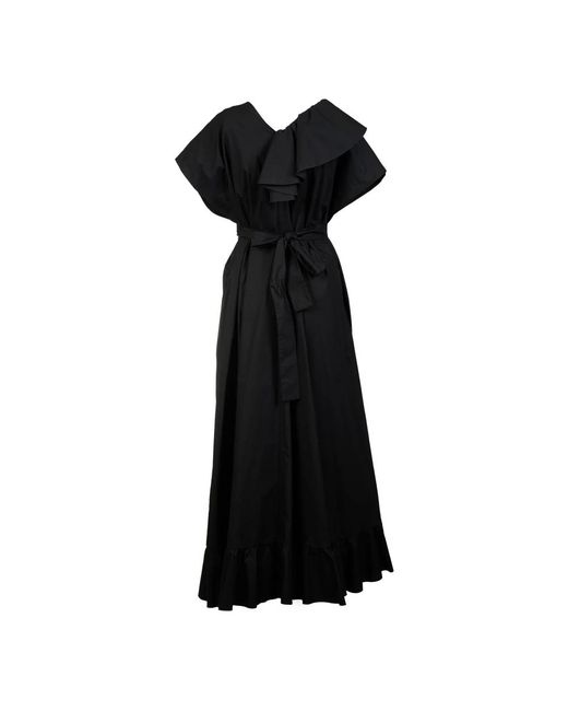 MSGM Black Abito Rouches