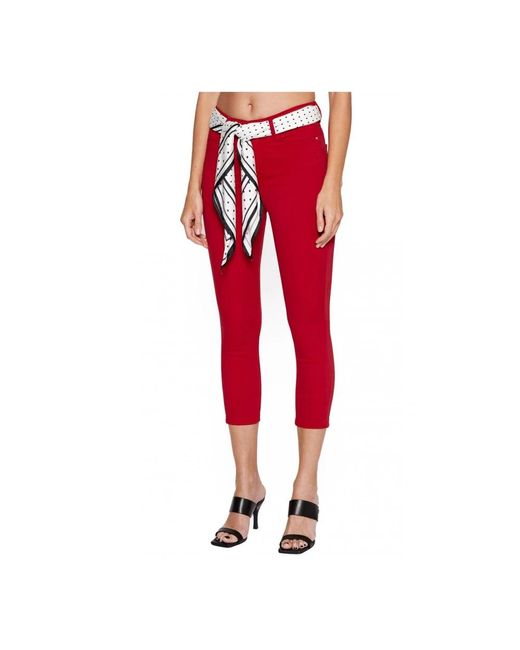 Guess Red Rote skinny jeans mit aufgesticktem logo