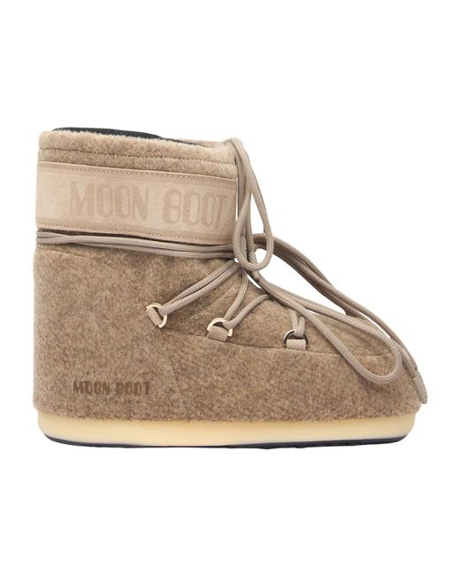 Moon Boot Felt Low Laarzen Met Logo Paneel in het Natural voor heren