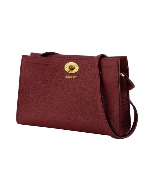 Burberry Red Burgunder Leder Schultertasche