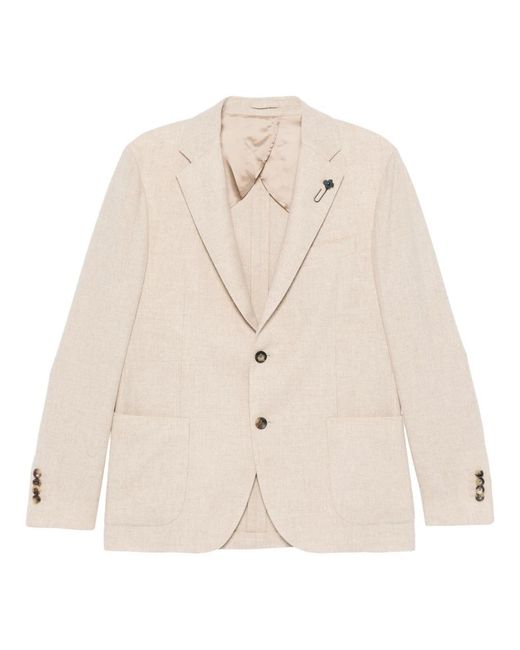 Lardini Jassen ,Wol Luxe Jas Van Wol En Kasjmier in het Natural voor heren