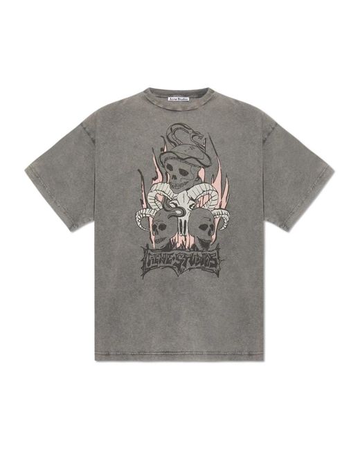 Acne Bedrucktes t-shirt in Gray für Herren