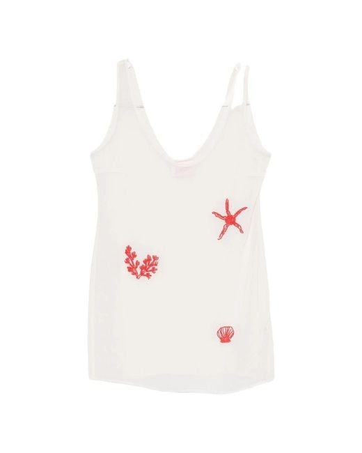 Mc2 Saint Barth White Sleeveless Tops