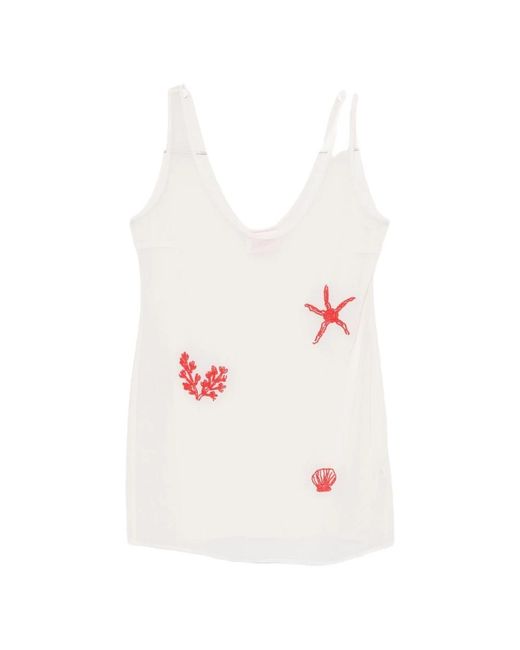 Mc2 Saint Barth Tops ,Wit ,Polyester Raya Mini Jurk in het White