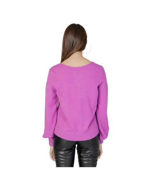 Vila Purple V-Neck Knitwear