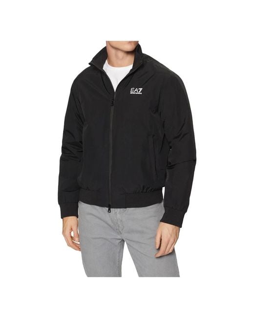 EA7 Black Zip-Throughs for men
