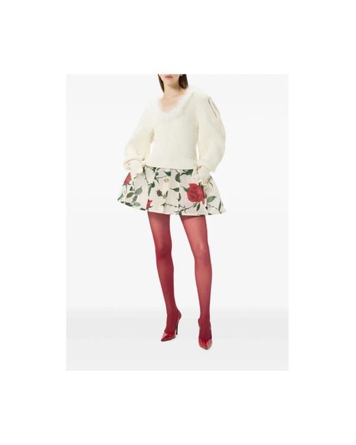 Blumarine White V-Neck Knitwear