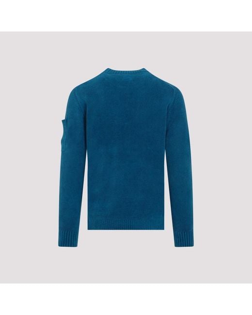 C P Company Chenille cotton pullover in ink in Blue für Herren