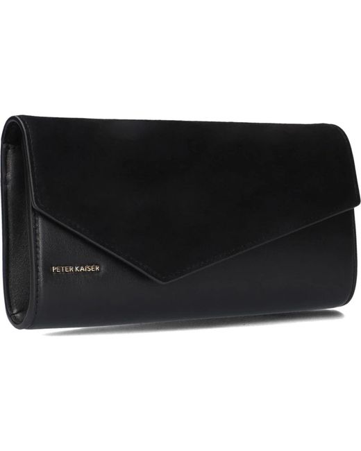 Peter Kaiser Tassen ,Zwart ,Leer Elegante Zwarte Clutch Voor Vrouwen in het Black