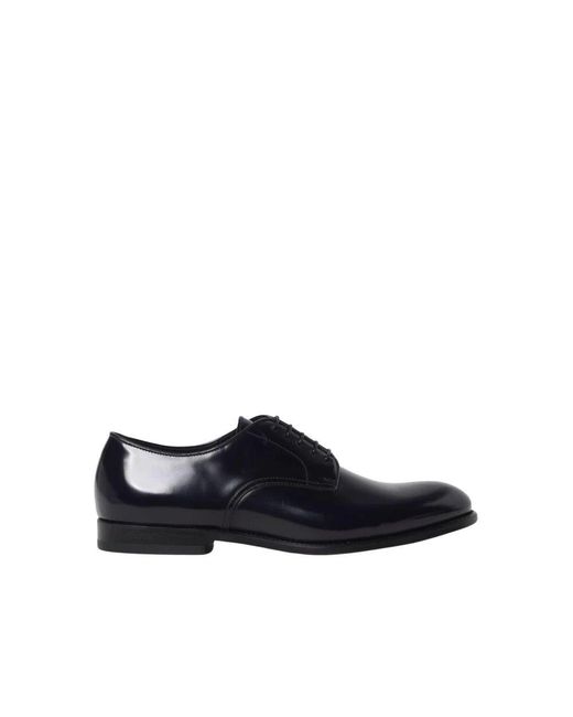 Doucal's Klassische Schwarze Brogue Lederschuhe in Blue für Herren