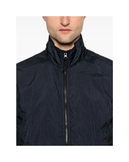 Stone Island Gewatteerd Jack Met Compass-Logopatch in het Blue voor heren