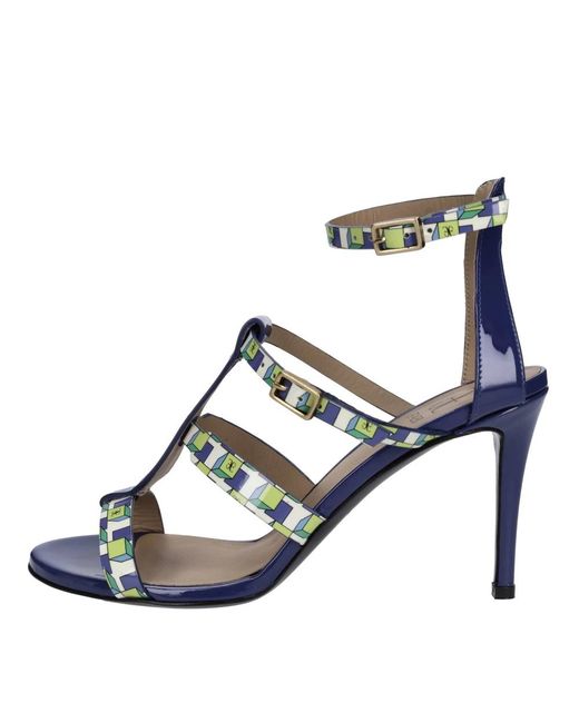 Fabi Blue Sandalen Aus Lackleder