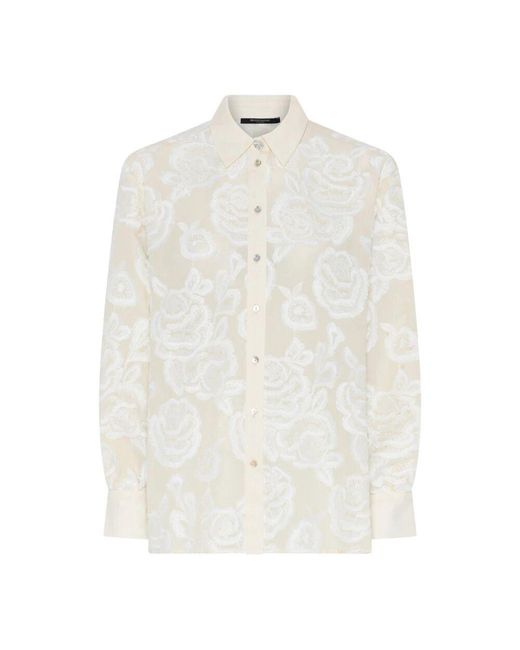Bruuns Bazaar White Elegantes blumenhemd