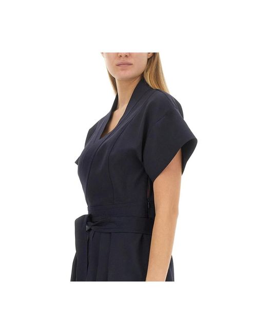 KENZO Kleedjes ,Blauw ,Wol Wollen Wikkeljurk in het Blue