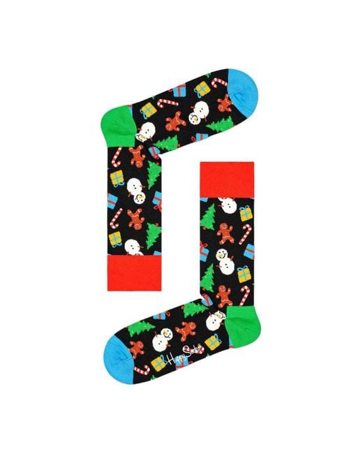 Happy Socks Red Weihnachts crew socken 2pack rot