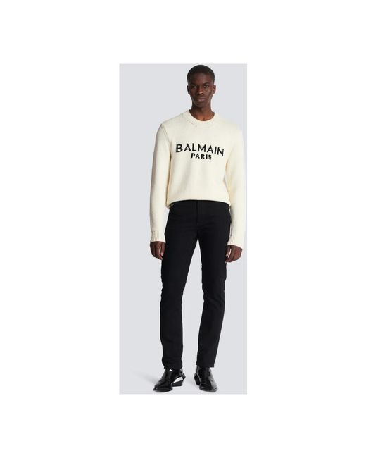 Balmain Pullover von Wolle Mischung in White für Herren