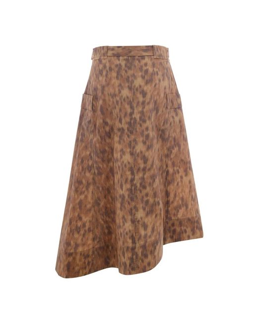 Ganni Brown Midi Skirts