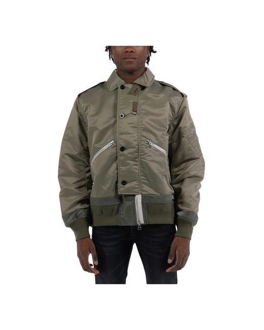 Sacai Nylon Twill Blouson Jack in het Green voor heren