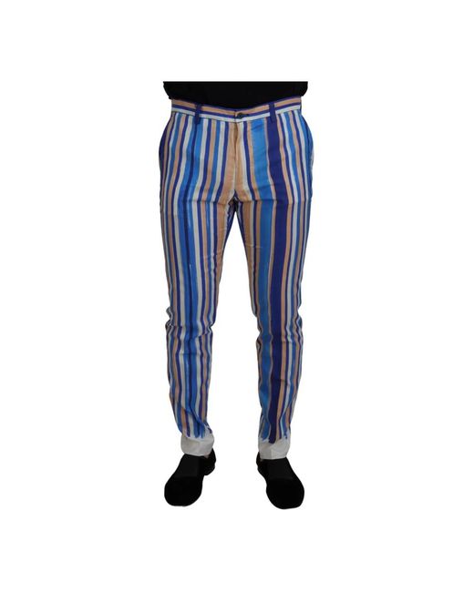 Slim-Fit Trousers Dolce & Gabbana pour homme en coloris Blue