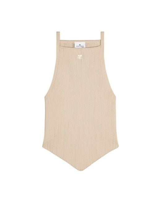 Courreges Natural Sleeveless Tops