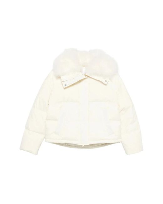 Yves Salomon White Winter Jackets
