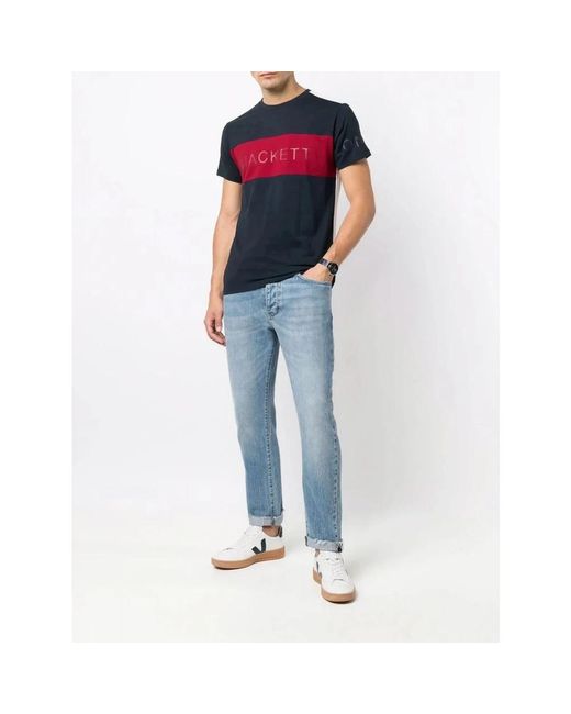 Hackett Tops ,Veelkleurig ,Fine T-Shirt in het Blue voor heren
