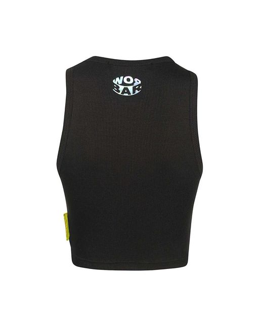 Barrow Geribbelde Viscose Top in het Black