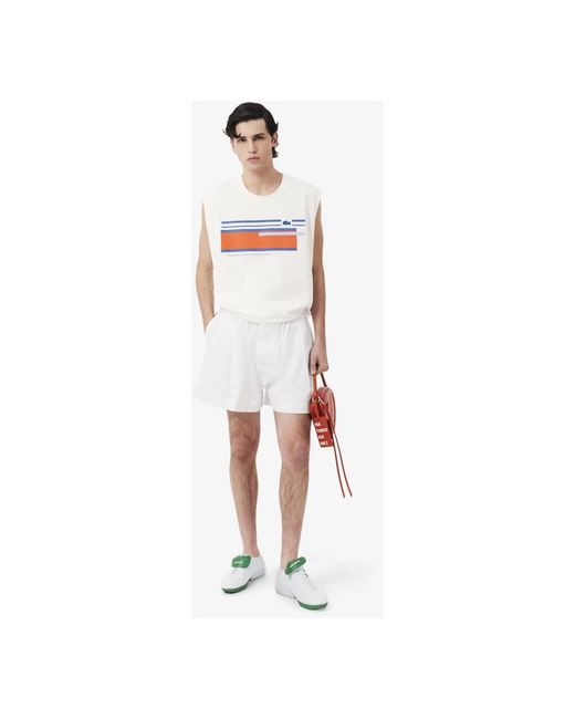 Lacoste White Sleeveless Tops for men