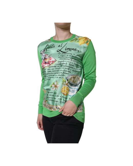 Dolce & Gabbana Green Long Sleeve T-Shirts