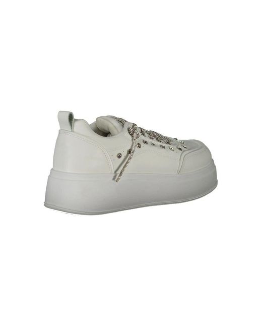 Laura Biagiotti Gray Weiße polyester sneaker