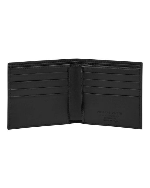 Philipp Plein Accessoires ,Zwart ,Leer French Wallet Iconic in het Black voor heren