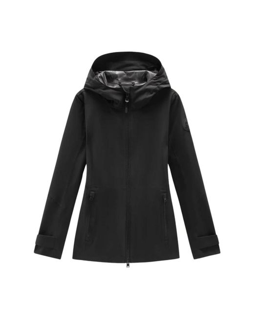 Woolrich Black Waterproof Leavitt Jacket With Hood