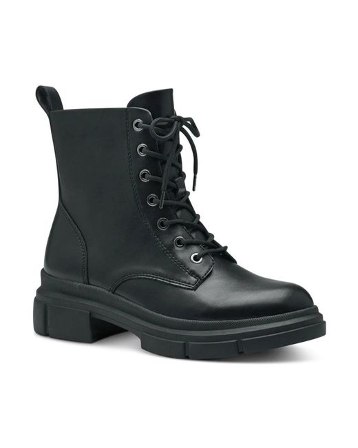 Tamaris Black Lace-Up Boots