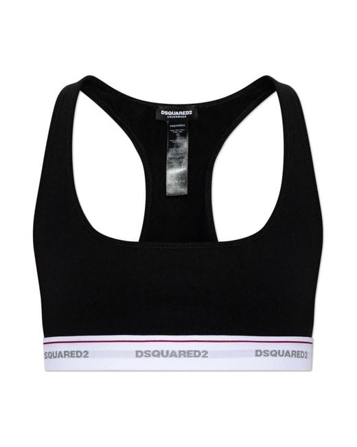 DSquared² Black Logo Bra