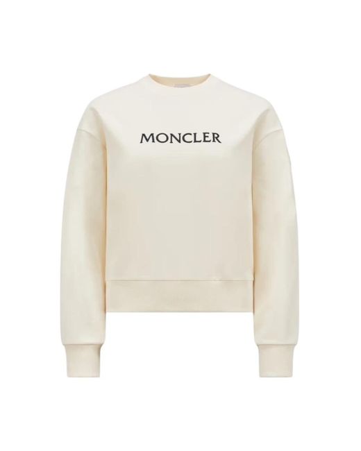 Moncler White Bestickter logo baumwoll-sweatshirt