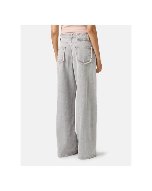 Iceberg Gray 5-pocket große schlaghose aus grauem denim mit marmorbehandlung